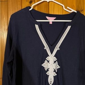 lilly pulitzer navy blue blouse